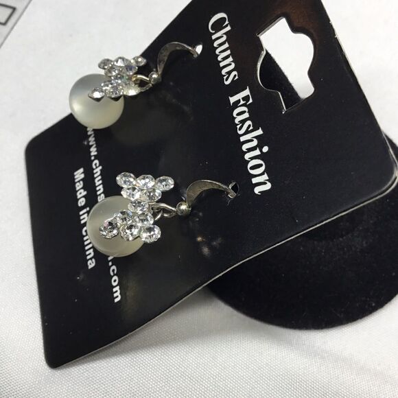 Crystal Bow Tie Ball Drop Earrings (UC3) - Picture 3 of 5